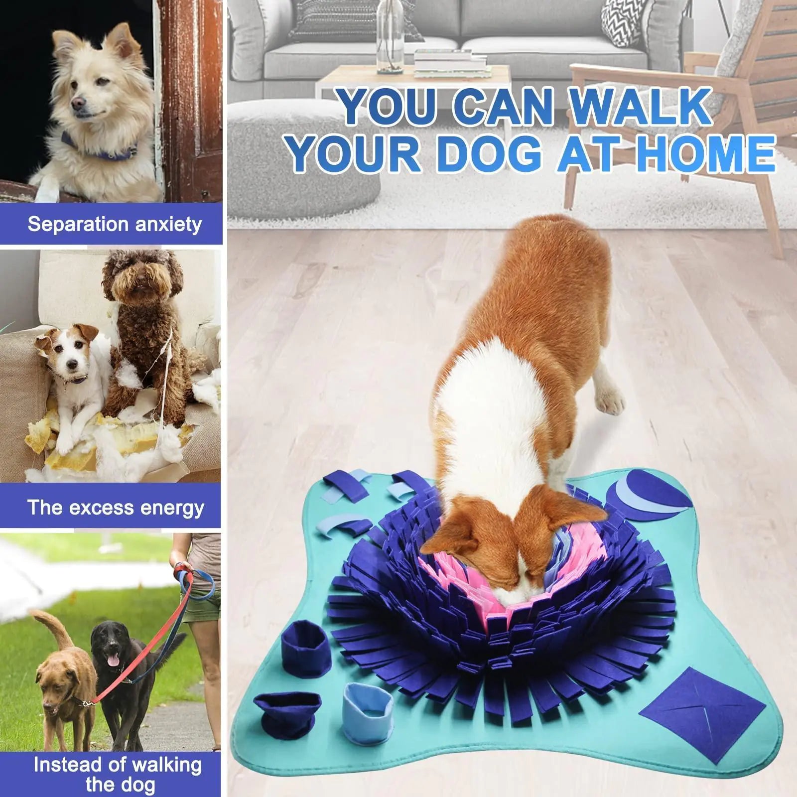 Snuffle Mat for Dogs – Nose Work Training & Slow Feeder Puzzle Toy