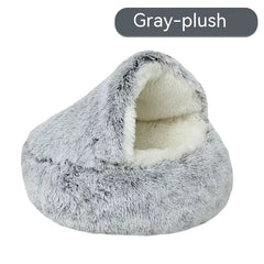 Cozy Nest Semi-Closed Pet Bed for Cats and Small Dogs