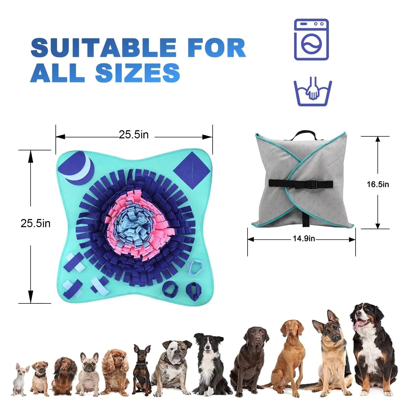 Snuffle Mat for Dogs – Nose Work Training & Slow Feeder Puzzle Toy