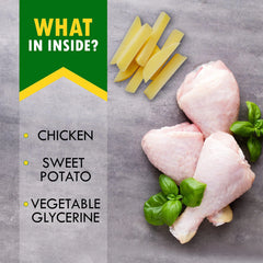 Sweet Potato & Chicken Wrapped Chews – Grain-Free High-Protein Dog Treats