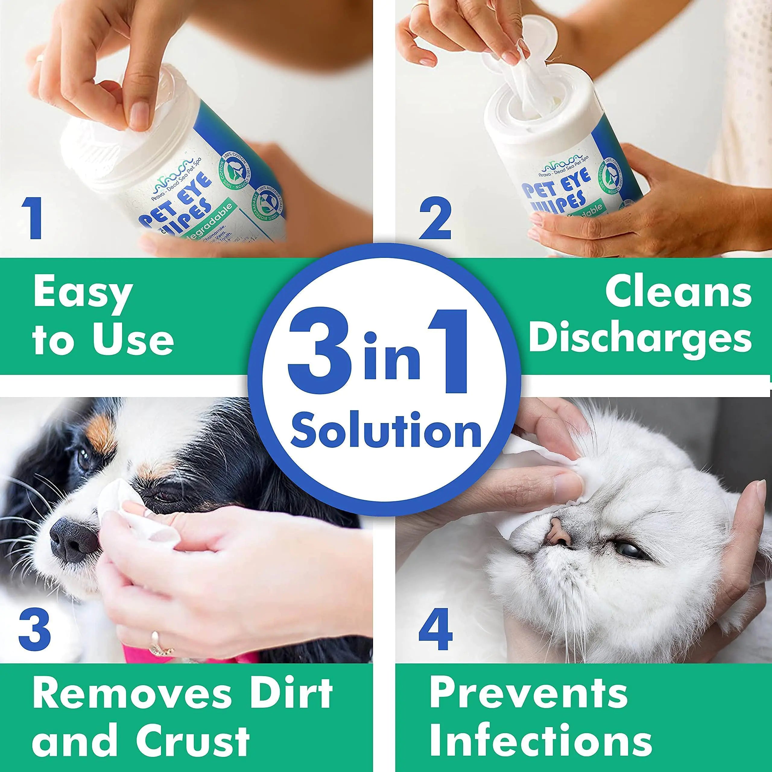 Tear Stain Prevention Eye Wipes – Gentle, Allergy-Free Cleaning for Dogs & Cats
